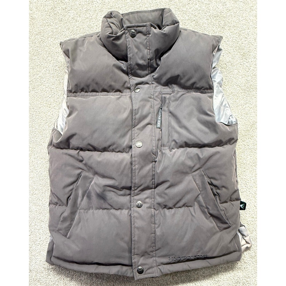 Mountain Horse Gray Down Puffer Vest Equestrian Riding Outdoor RN 83559 Medium